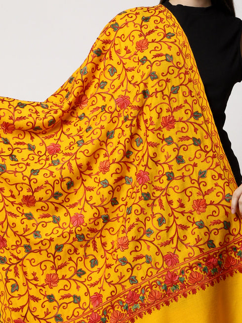 Women's Aari Embroidery Wool Stole